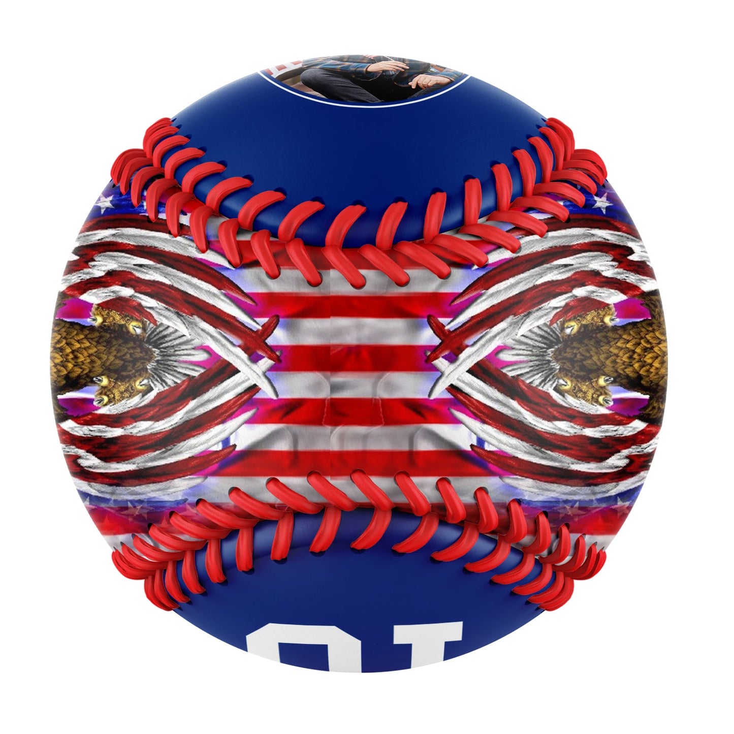 Custom Royal American Flag Eagle Photo Baseballs