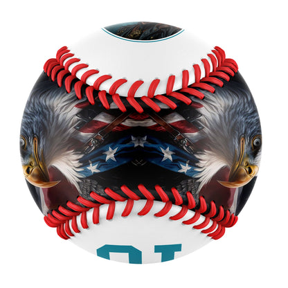 Custom White American Flag Eagle Pirates Photo Baseballs