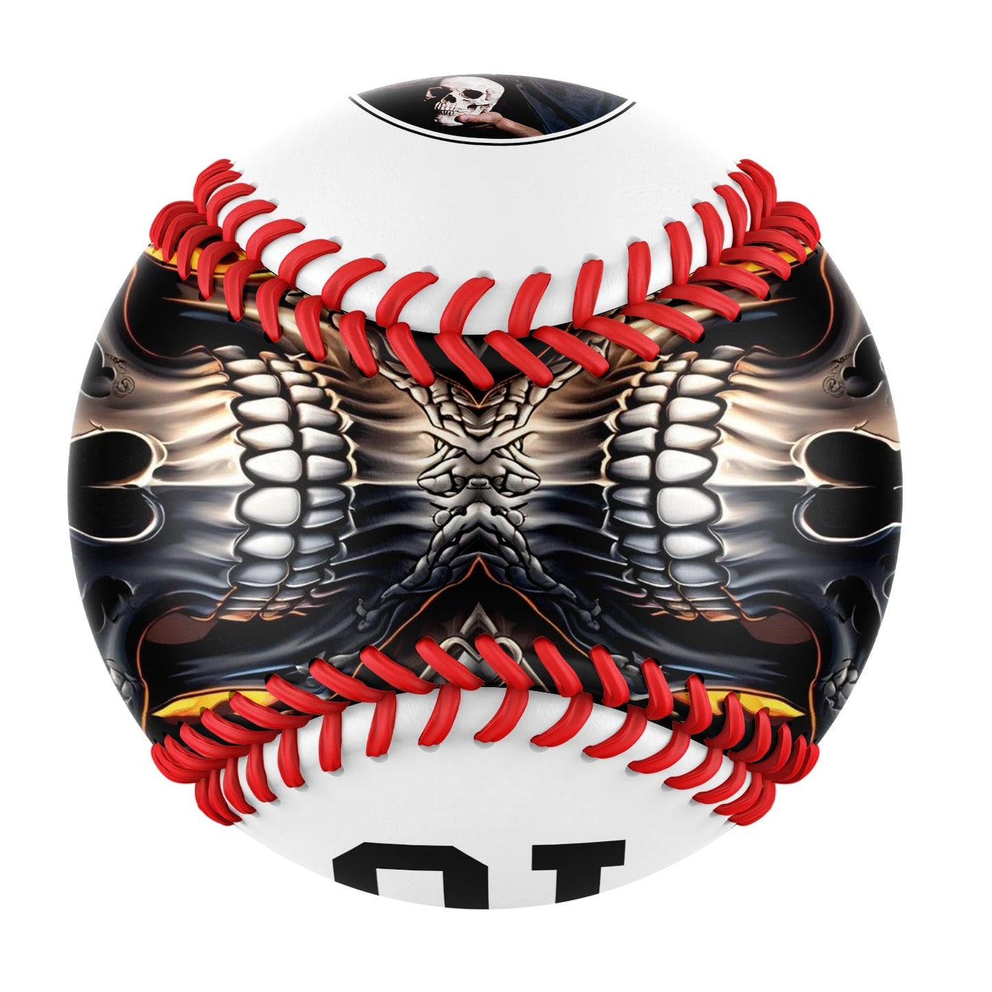 Custom White American Flag Skull Photo Baseballs