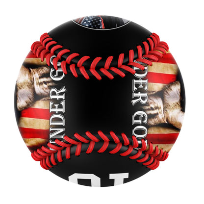 Custom Black American Flag Cross Photo Baseballs