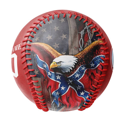 Custom Red American Flag Eagle Photo Baseballs