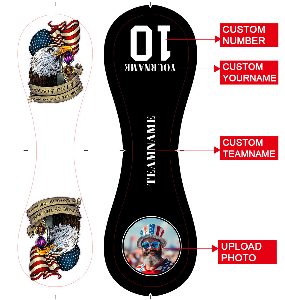 Custom Black American Flag Eagle Photo Baseballs