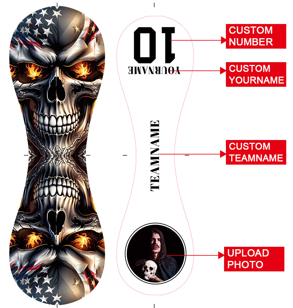 Custom White American Flag Skull Photo Baseballs