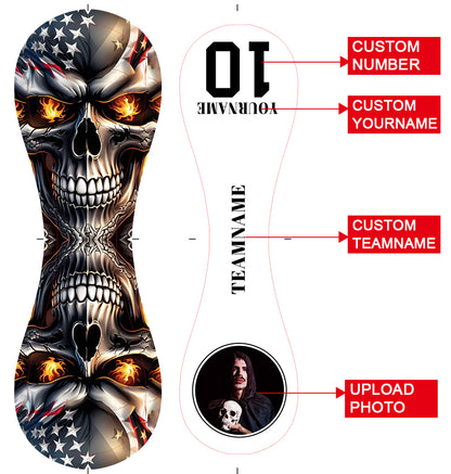 Custom White American Flag Skull Photo Baseballs