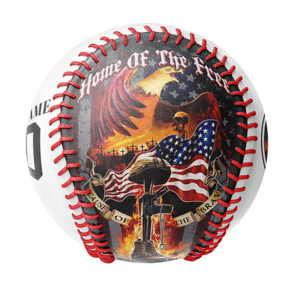 Custom White American Flag Eagle Veterans Photo Baseballs