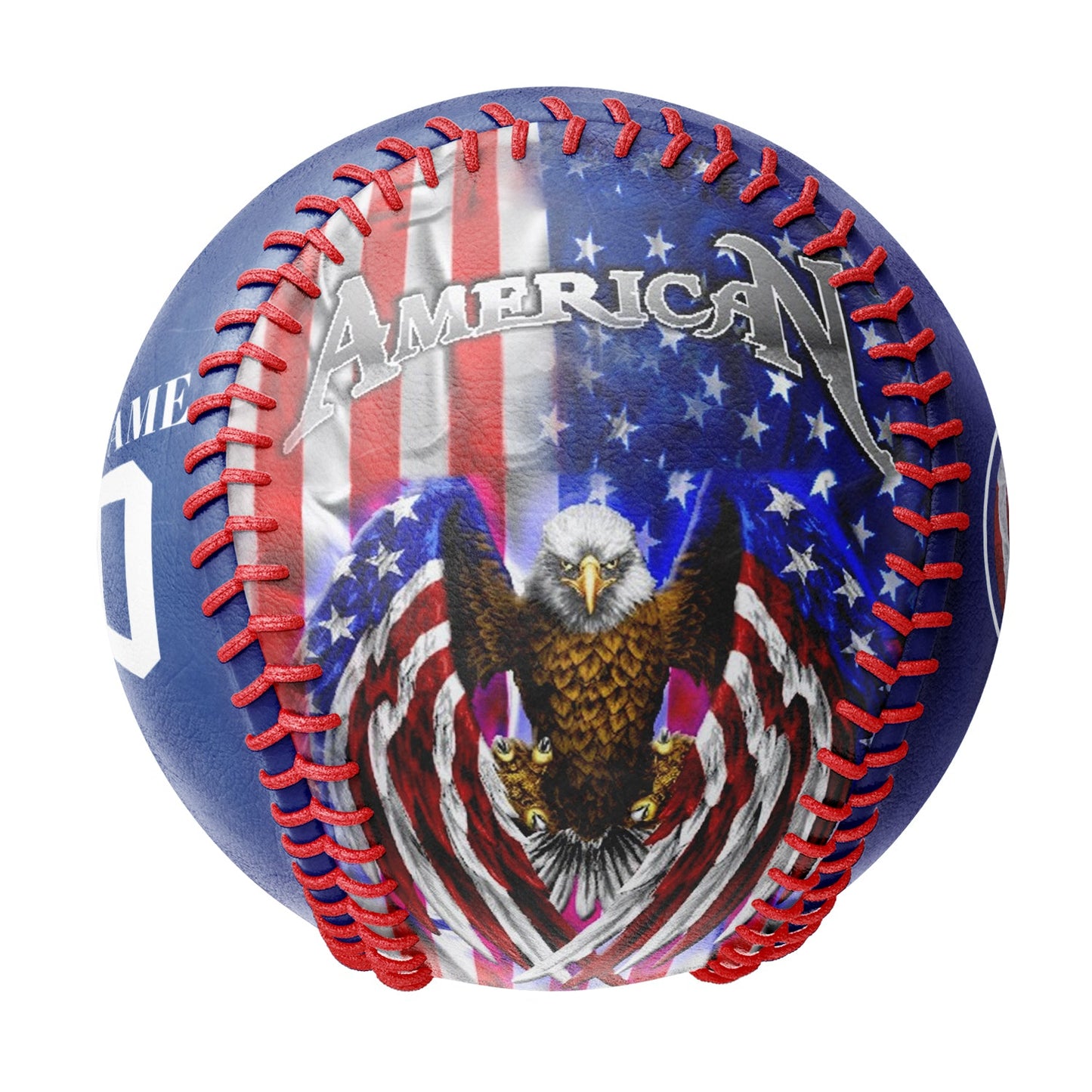 Custom Royal American Flag Eagle Photo Baseballs