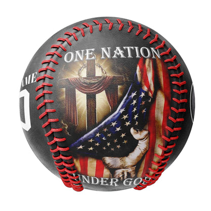 Custom Black American Flag Cross Photo Baseballs