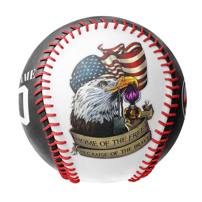 Custom Black American Flag Eagle Photo Baseballs