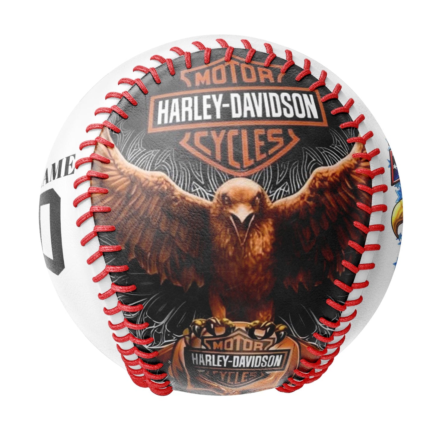 Custom White Eagle Skull Photo Baseballs