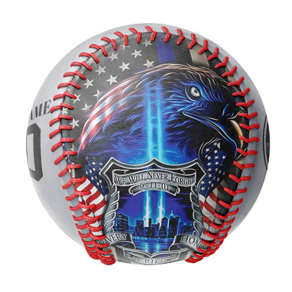 Custom Light Grey American Flag Eagle Photo Baseballs