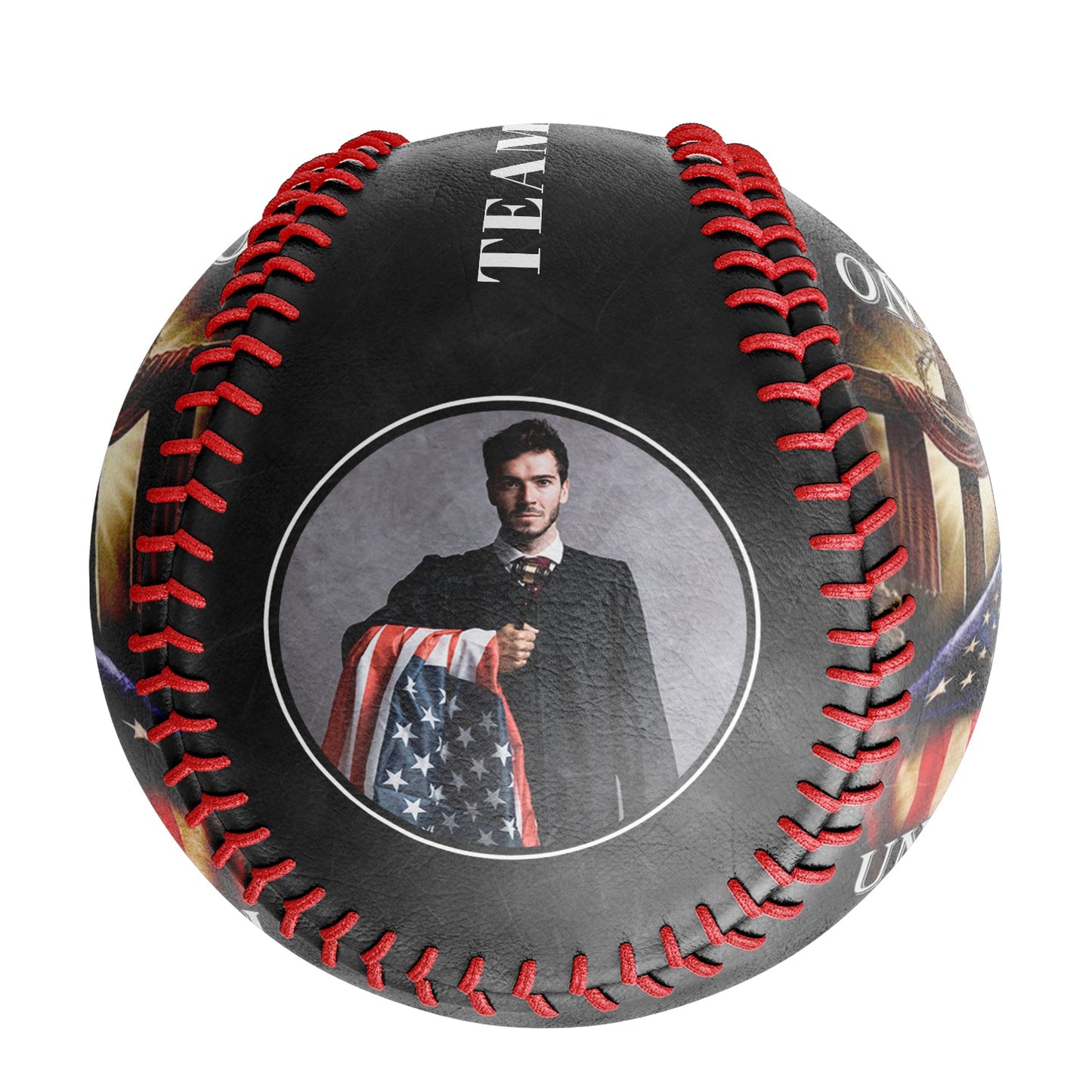 Custom Black American Flag Cross Photo Baseballs