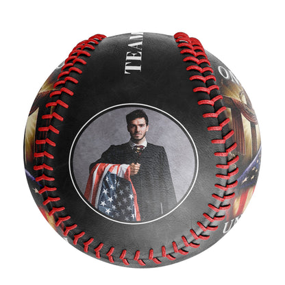 Custom Black American Flag Cross Photo Baseballs