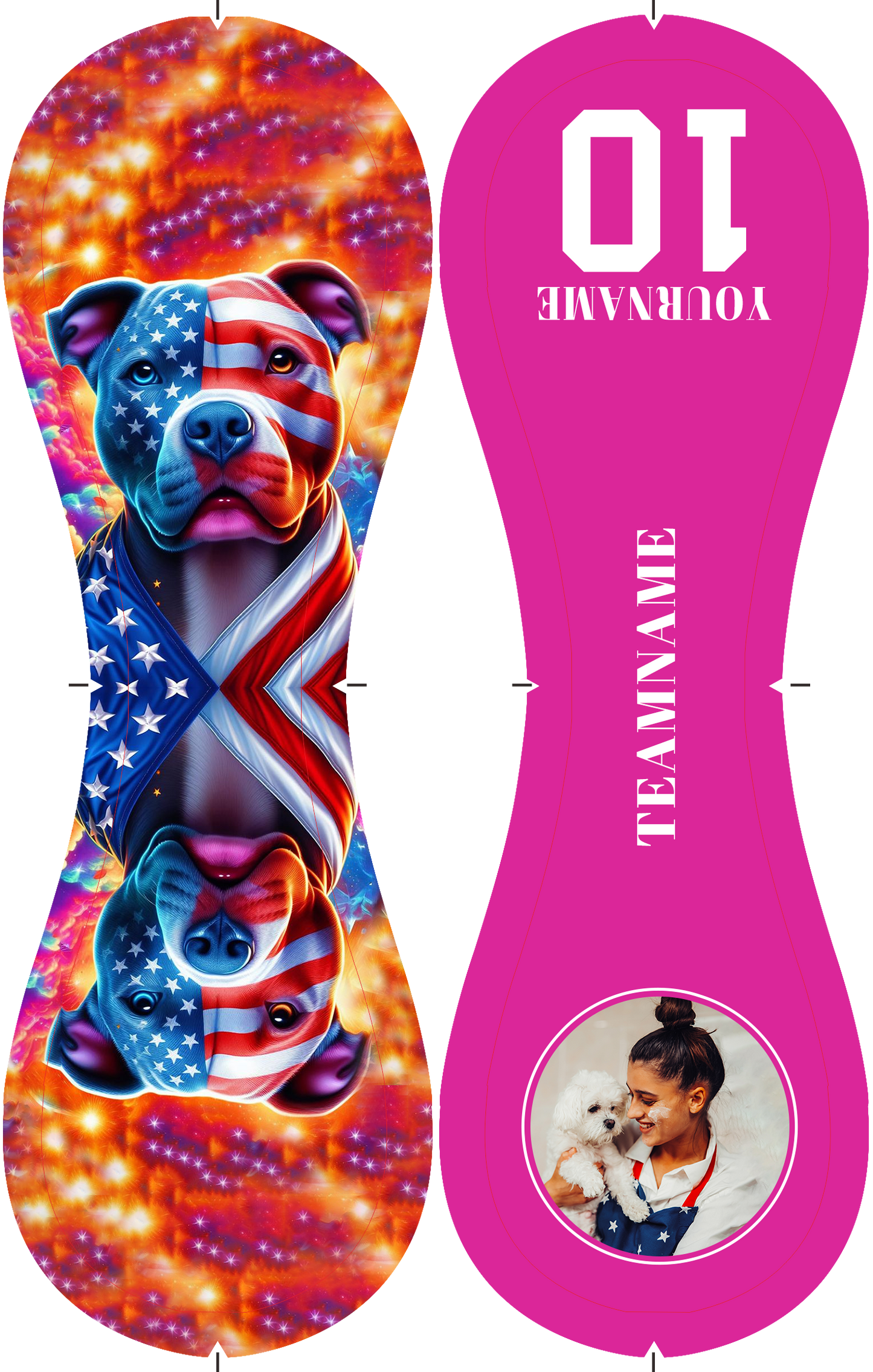 Custom Pink American Flag Dog Photo Baseballs