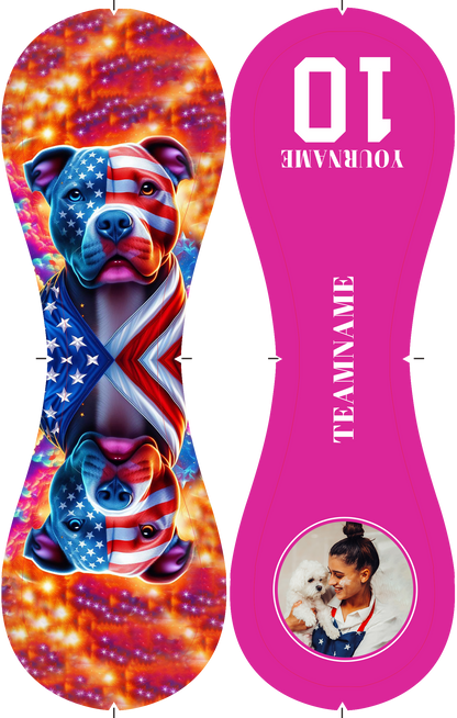 Custom Pink American Flag Dog Photo Baseballs