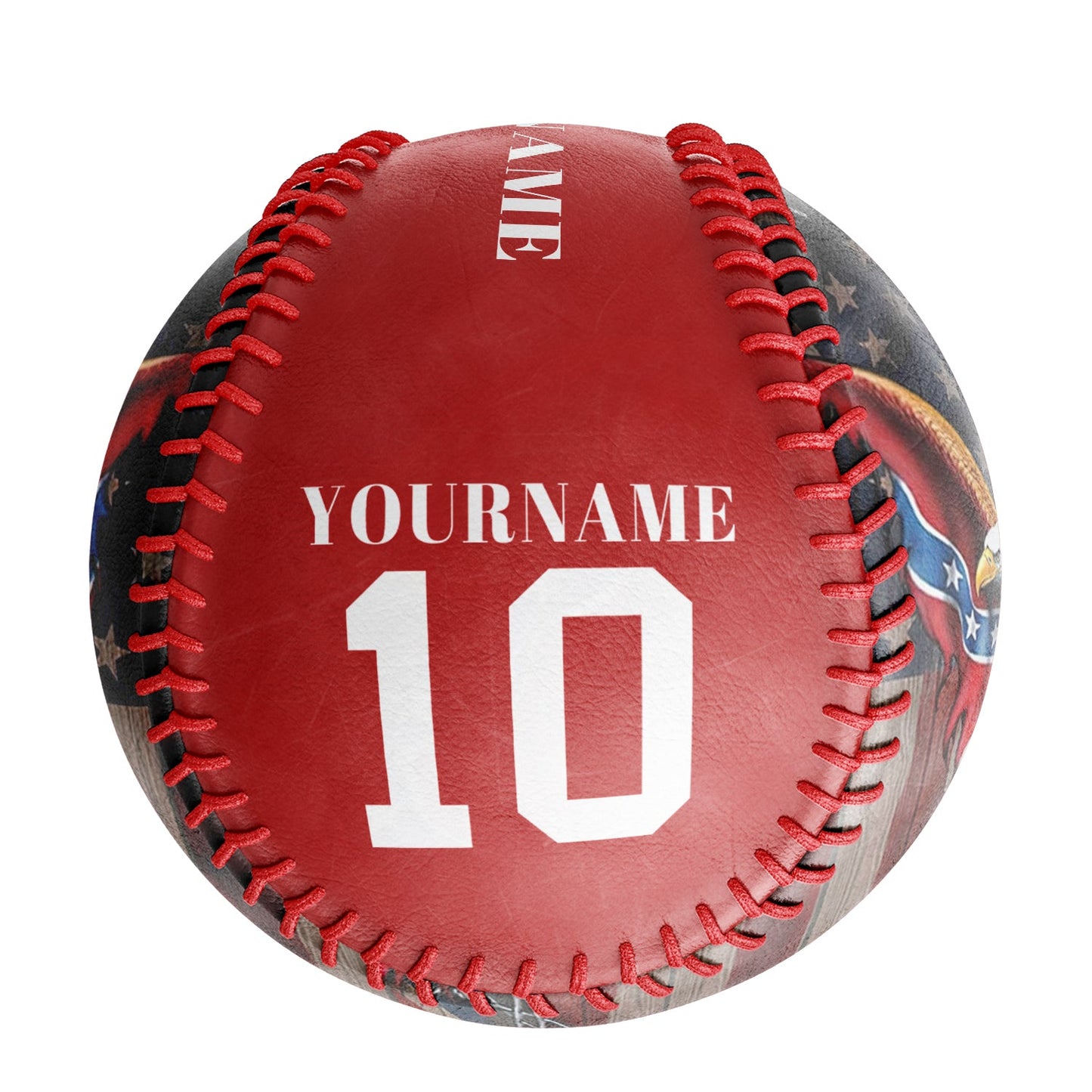 Custom Red American Flag Eagle Photo Baseballs