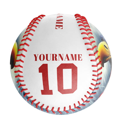 Custom White American Flag Eagle Photo Baseballs