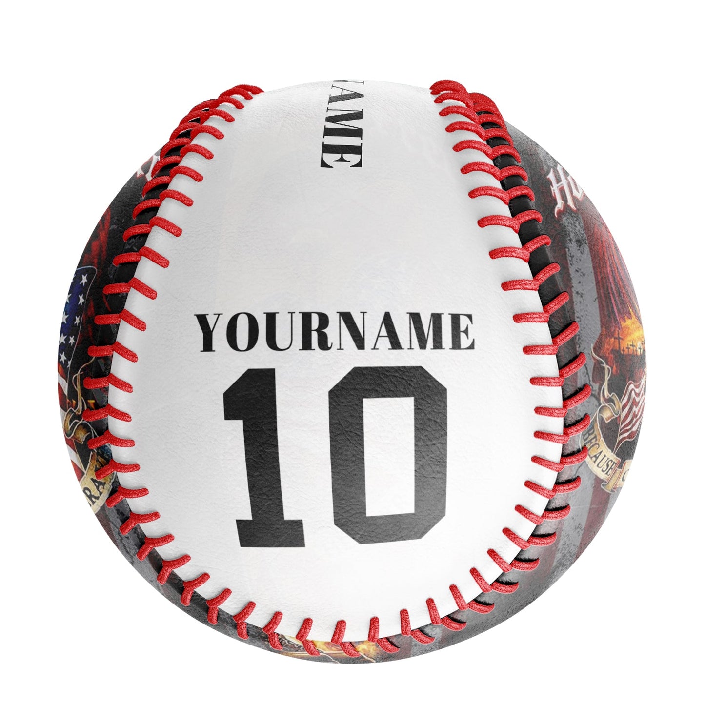 Custom White American Flag Eagle Veterans Photo Baseballs