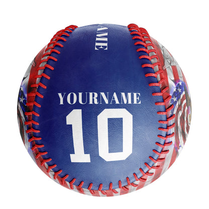 Custom Royal American Flag Eagle Photo Baseballs