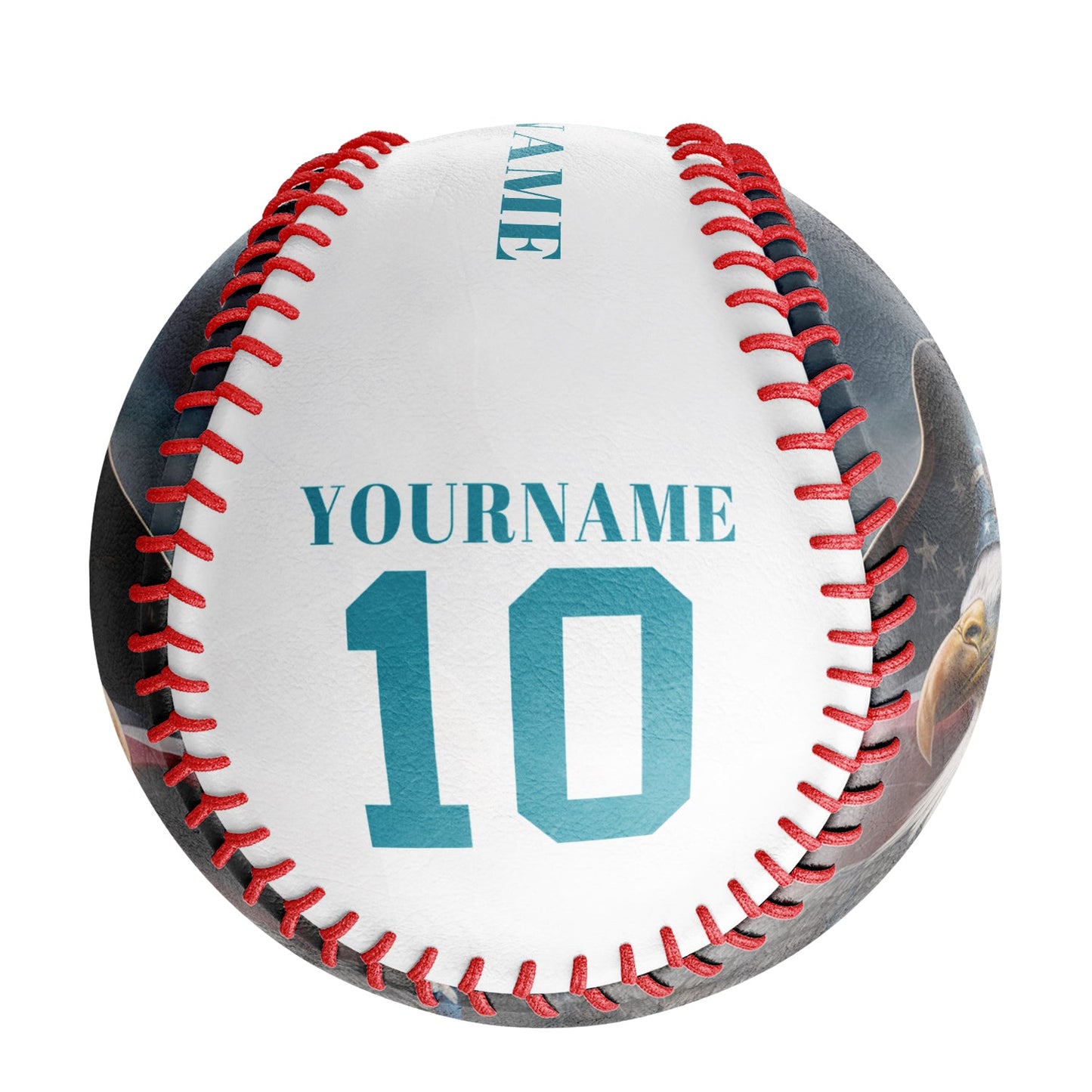 Custom White American Flag Eagle Pirates Photo Baseballs