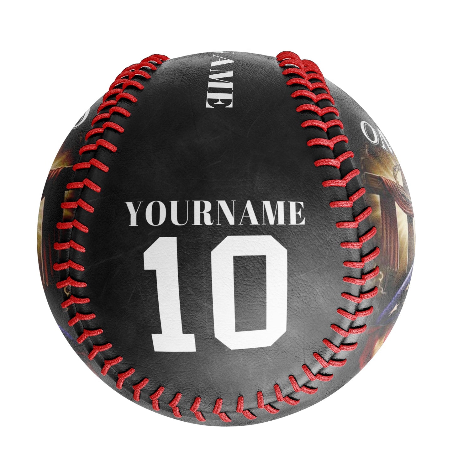 Custom Black American Flag Cross Photo Baseballs