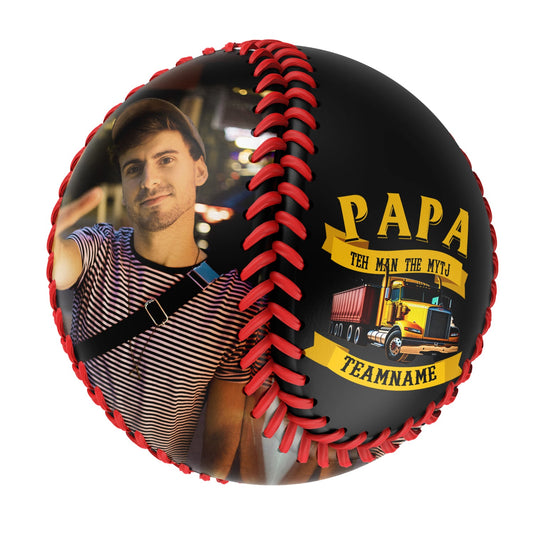 Custom Black Papa Truck Photo Baseballs