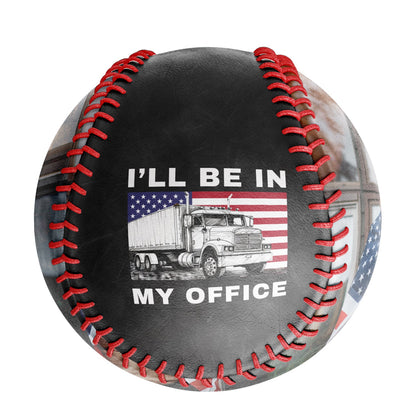 Custom Black I'll Be in My Office Truck Photo Baseballs