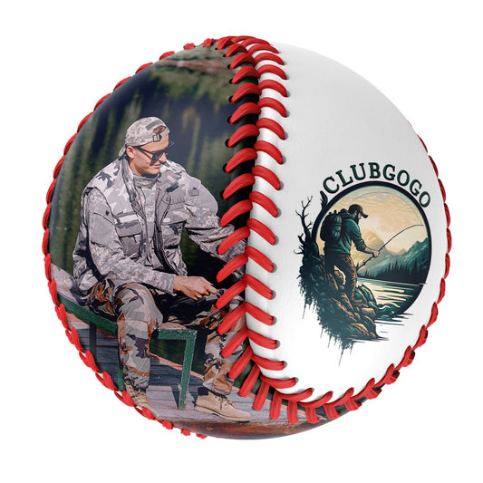 Personalized White Fishing Photo Baseballs