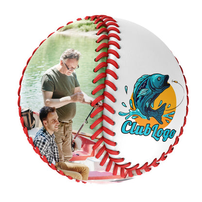 Personalized White Fishing Club Photo Baseballs