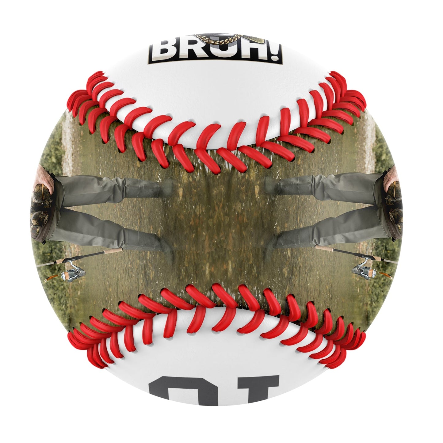 Personalized White Bruh Fishing Photo Baseballs