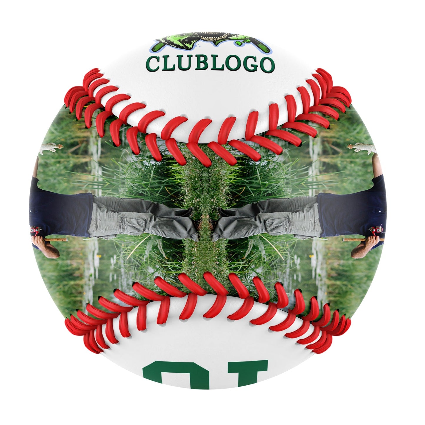 Personalized White Skull Fishing Photo Baseballs