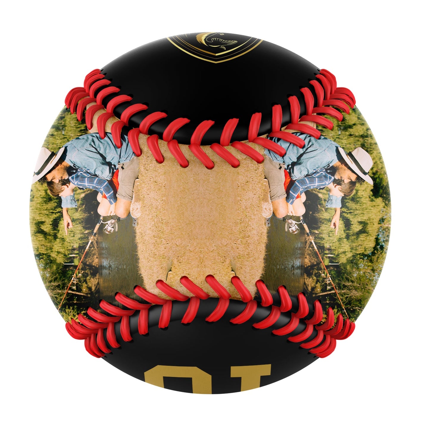 Personalized Black Fishing Club Photo Baseballs