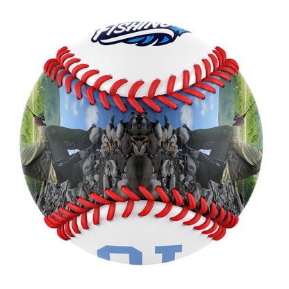 Personalized White Fishing Photo Baseballs