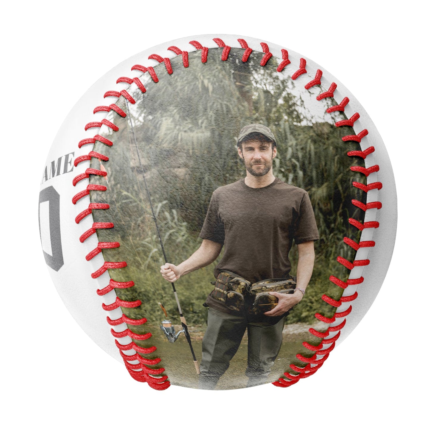 Personalized White Bruh Fishing Photo Baseballs