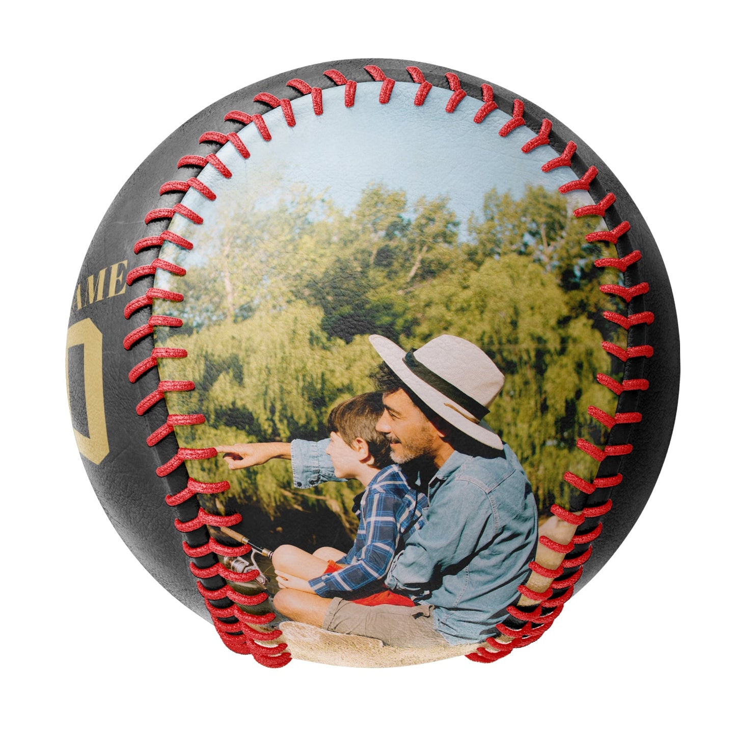 Personalized Black Fishing Club Photo Baseballs