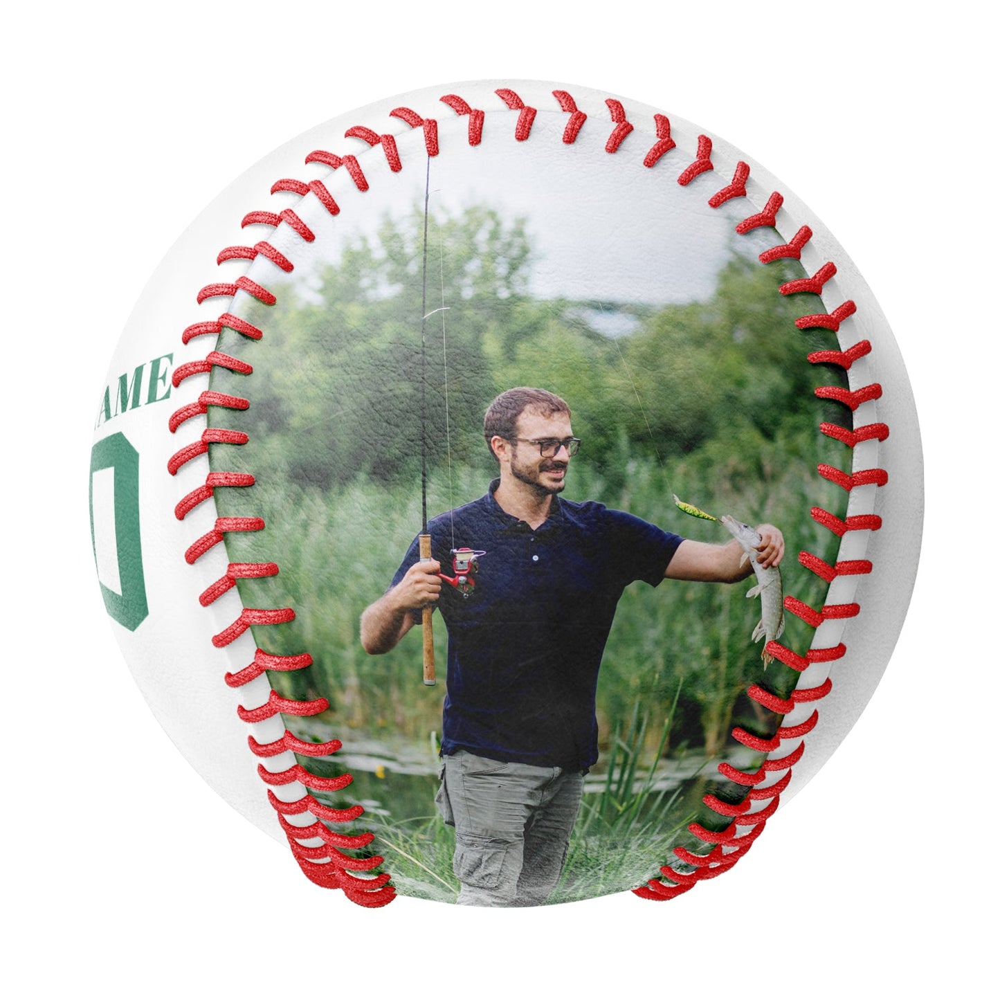 Personalized White Skull Fishing Photo Baseballs