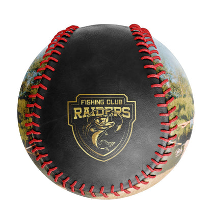 Personalized Black Fishing Club Photo Baseballs