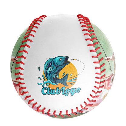 Personalized White Fishing Club Photo Baseballs