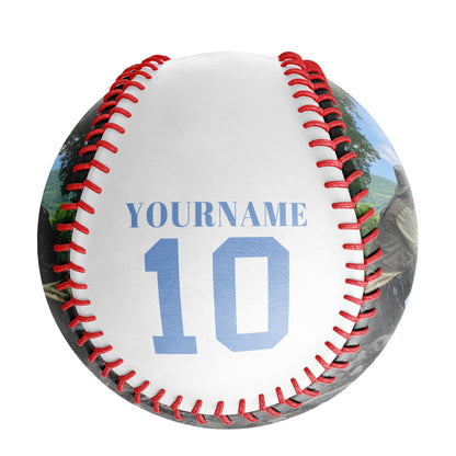 Personalized White Fishing Photo Baseballs