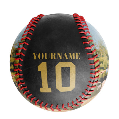 Personalized Black Fishing Club Photo Baseballs