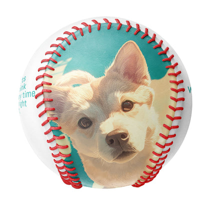 Personalized White Dog Pet Memorial Photo Baseballs