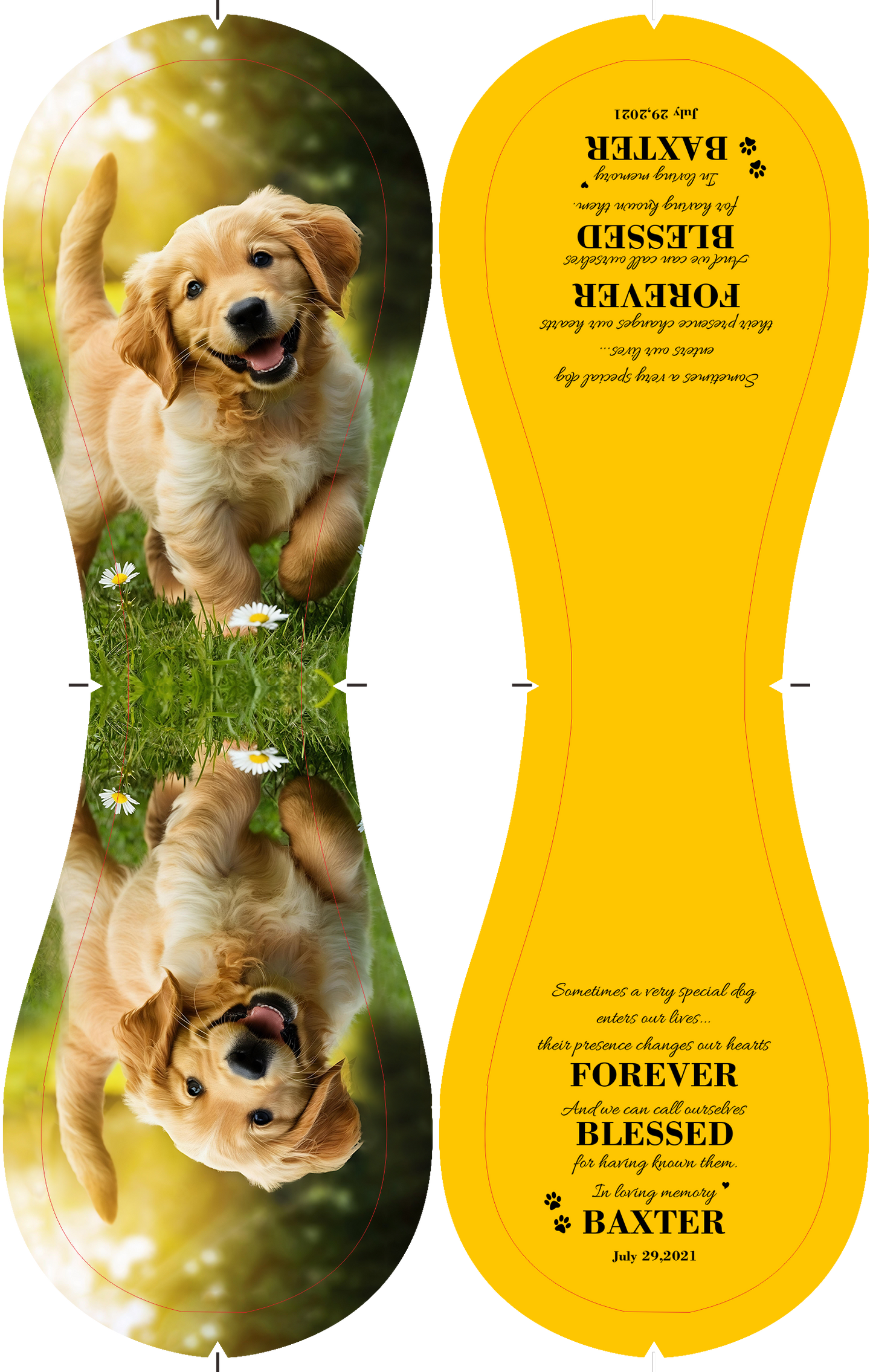 Personalized Yellow Dog Pet Memorial Photo Baseballs