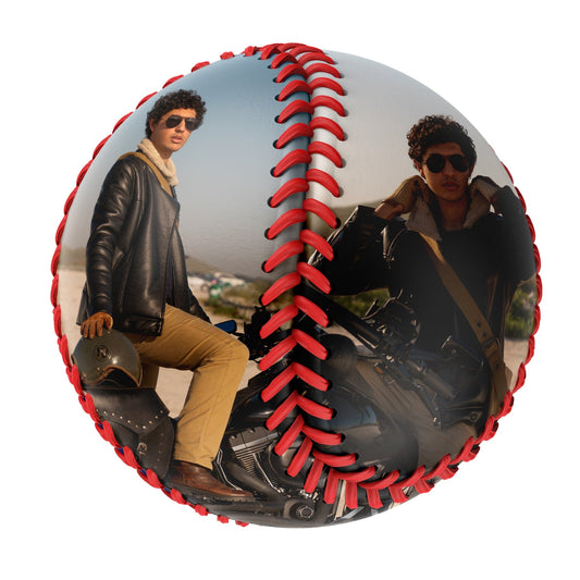 Personalized 2 Motorcycle Photo Baseballs