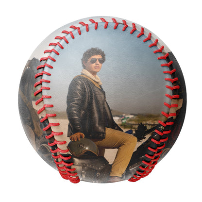 Personalized 2 Motorcycle Photo Baseballs