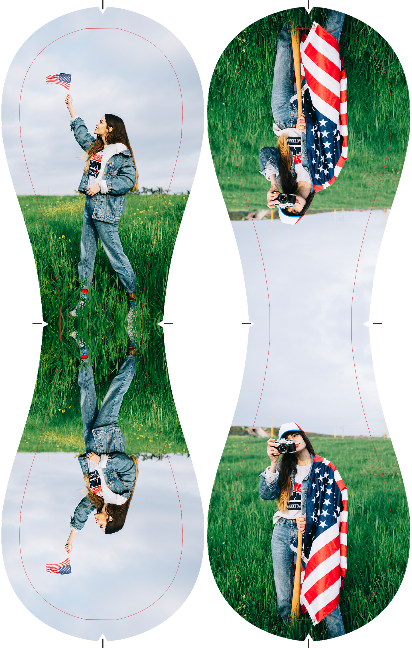 Personalized 2 Wife Girlfriend Family American Flag Photo Baseballs