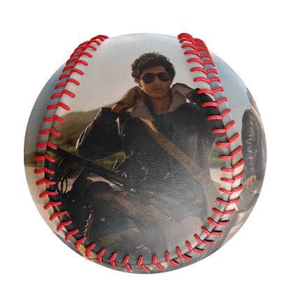 Personalized 2 Motorcycle Photo Baseballs