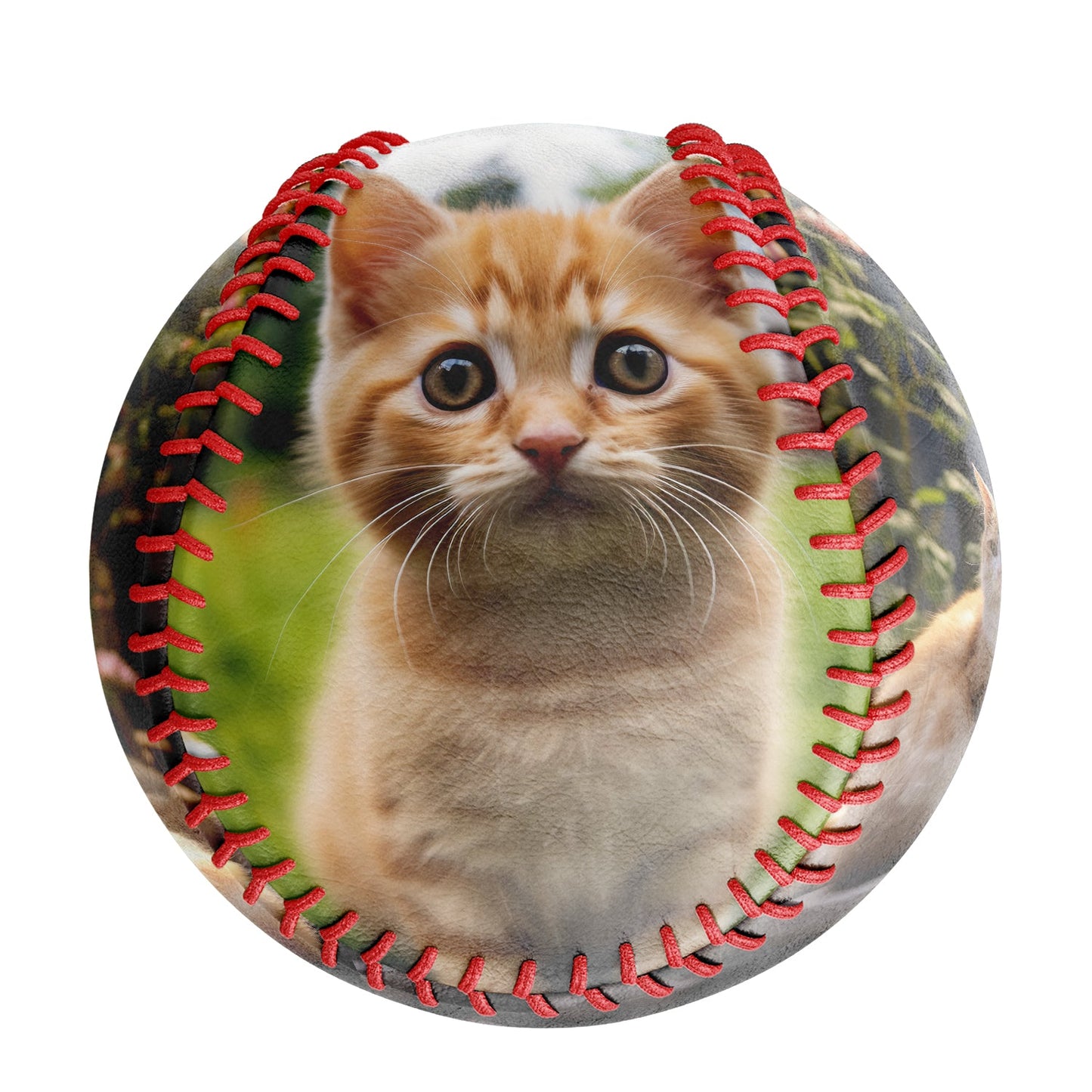 Personalized 2 Pet Cat Photo Baseballs