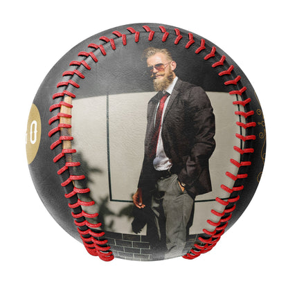 Personalized Black Memorial Photo Baseballs