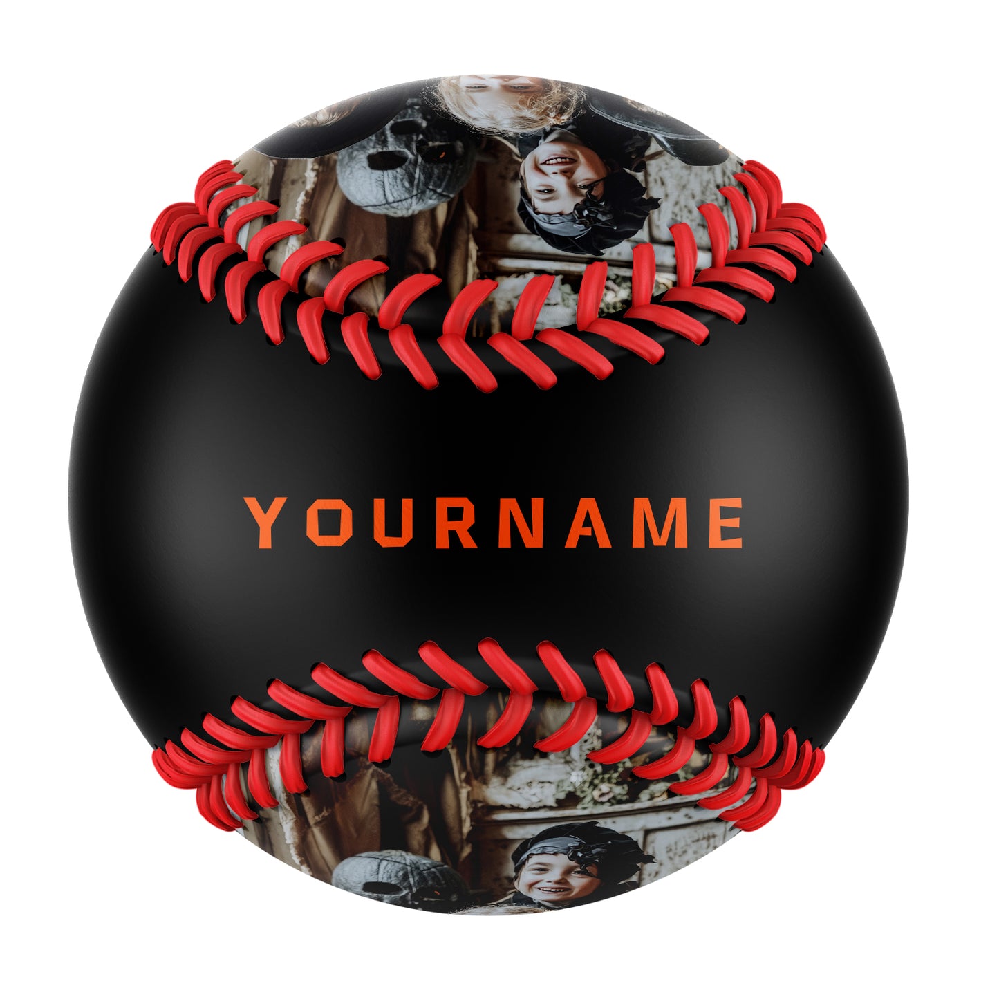 Custom Black Happy Halloween Pumpkin Photo Baseballs