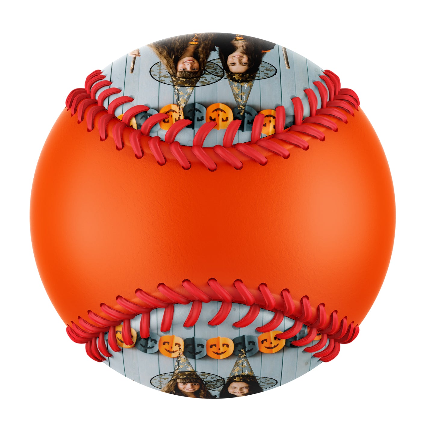 Custom Orange Happy Halloween Witch Photo Baseballs