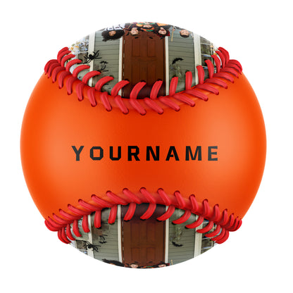 Custom Orange Happy Halloween Pumpkin Graffiti Photo Baseballs